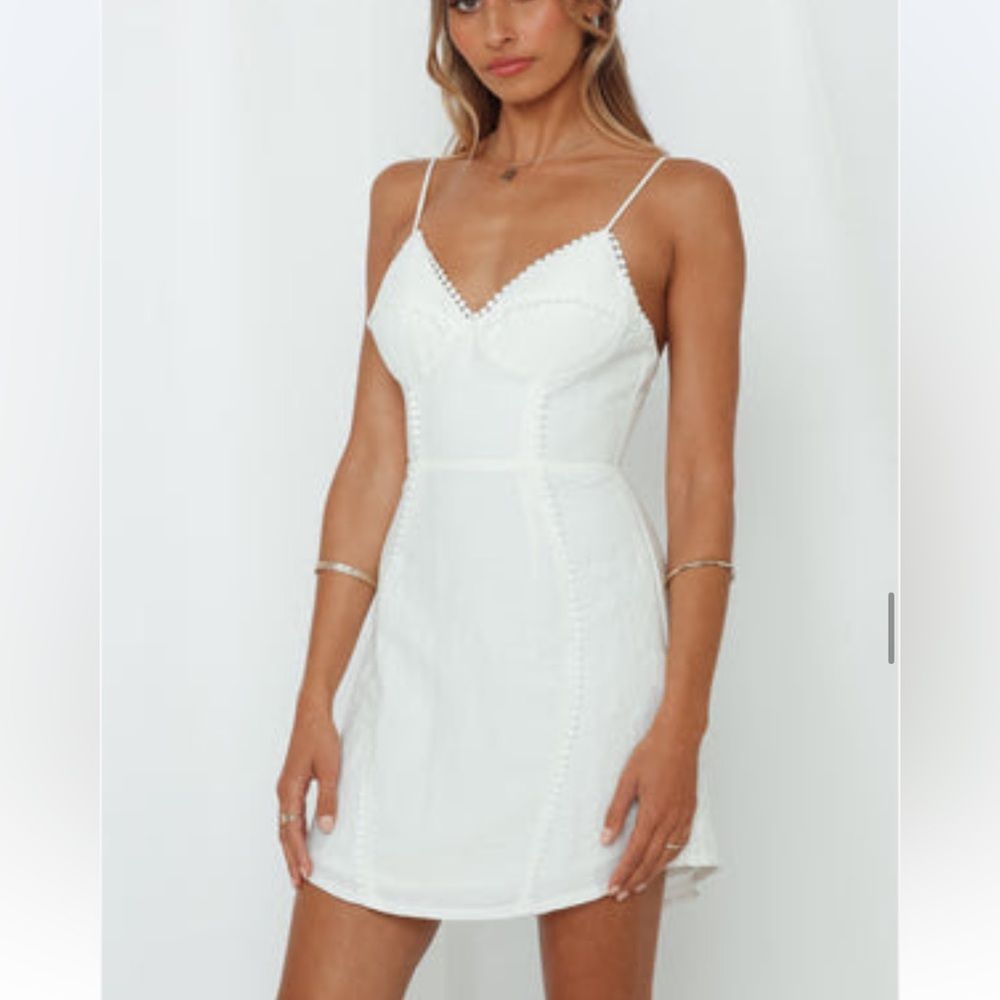 Hello Molly White Strapless Mini Dress With Sweetheart Neckline